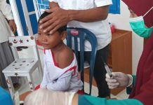 Murid TK Negeri X Sinjai Utara Ikuti Imunisasi Campak