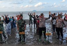 Tanam Mangrove Serentak, Polres-Kodim 1424 Sinjai Ajak Lestarikan Lingkungan Pesisir