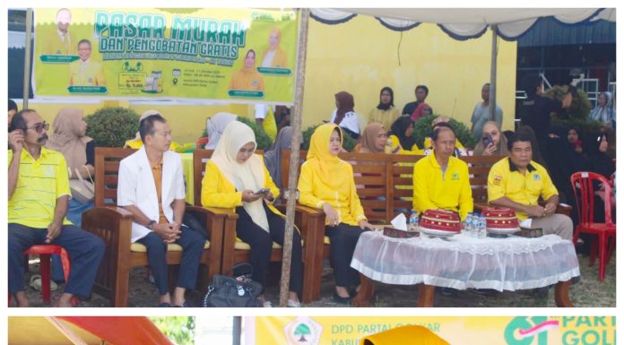Sambut HUT ke-61, Golkar Sinjai Gelar Pasar Murah dan Pengobatan Gratis