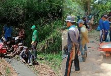Warga Dusun Sapoberu Gotong Royong Cor Jalan Penghubung Antar Dusun