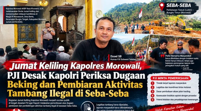 PJI Desak Kapolri Periksa Penanganan Tambang Ilegal Seba-Seba